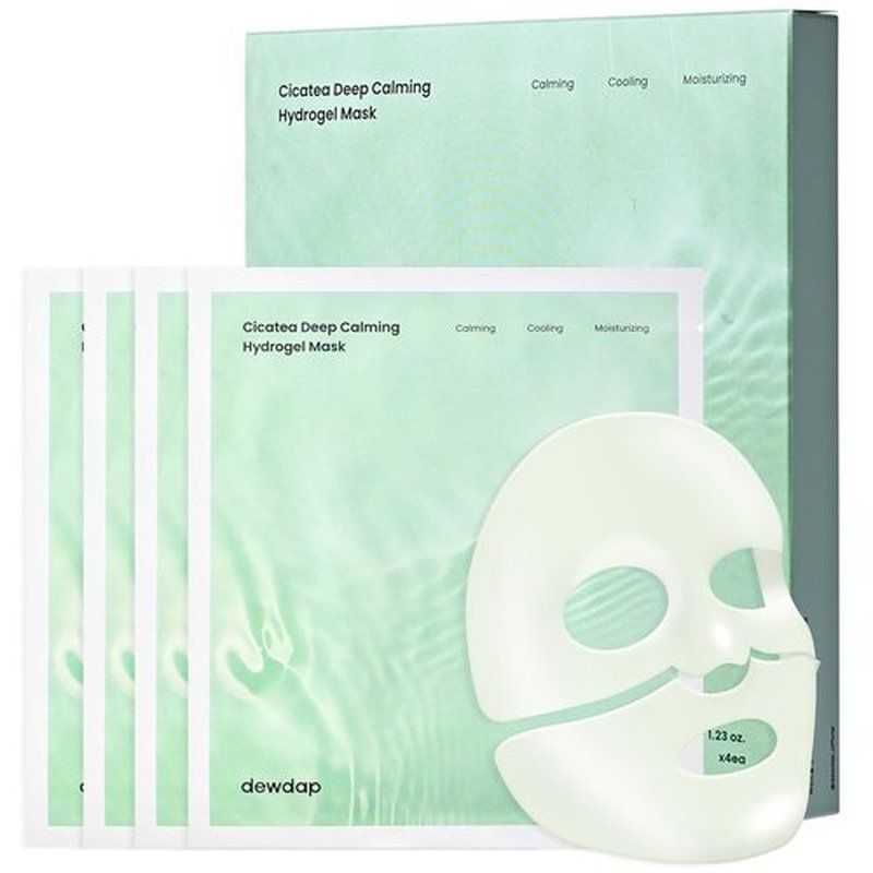 Cicatea Deep Calming Hydrogel Mask - Pore Minimizing & Hydrating with Centella Asiatica | 4 Pack (35g Each)