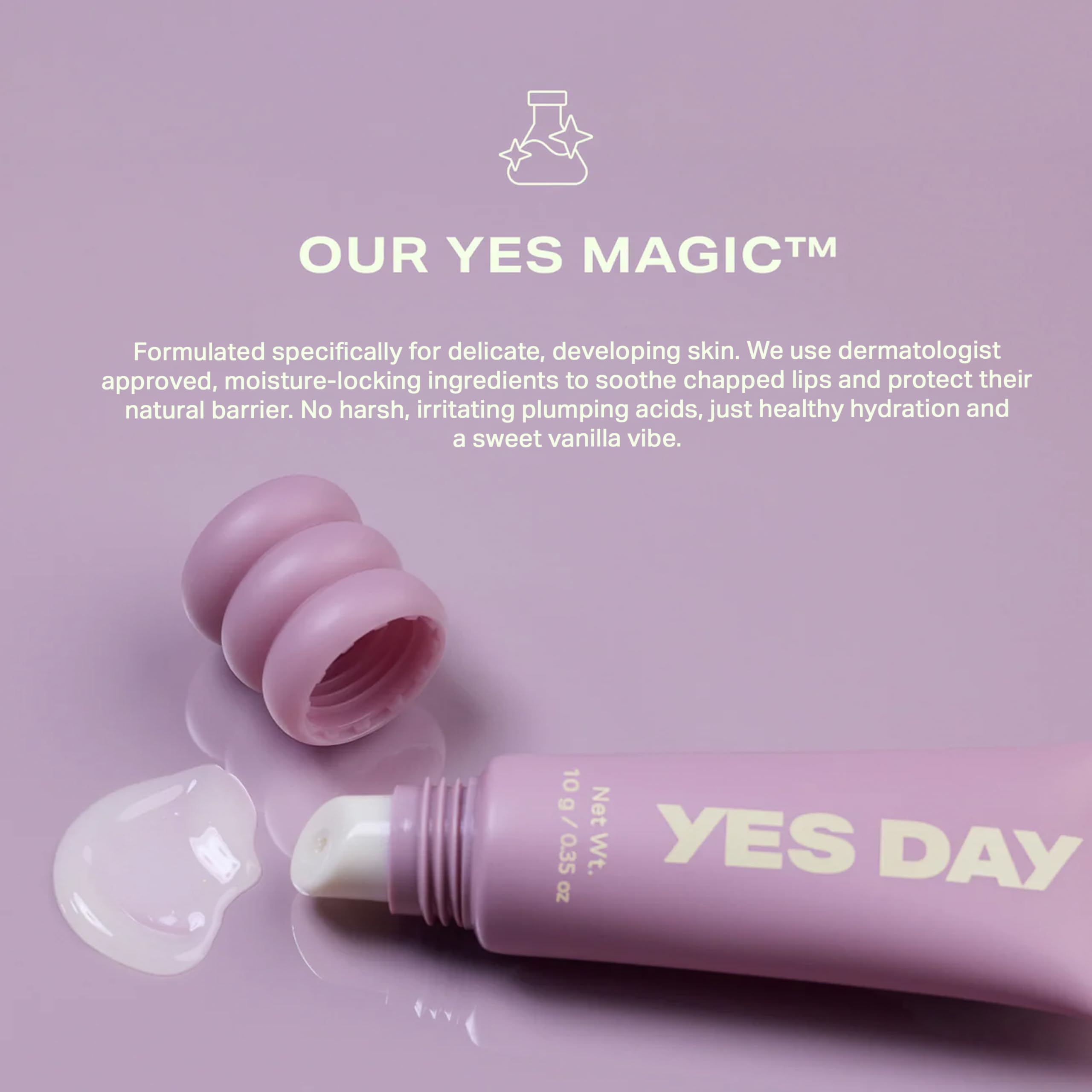 YES DAY Lip Sweetie Hydrating Lip Mask for Teens (Vanilla Glaze) – Day or Overnight Lip Mask for Teens & Ages 10 Up, with Pomegranate & Vitamin E (10g)