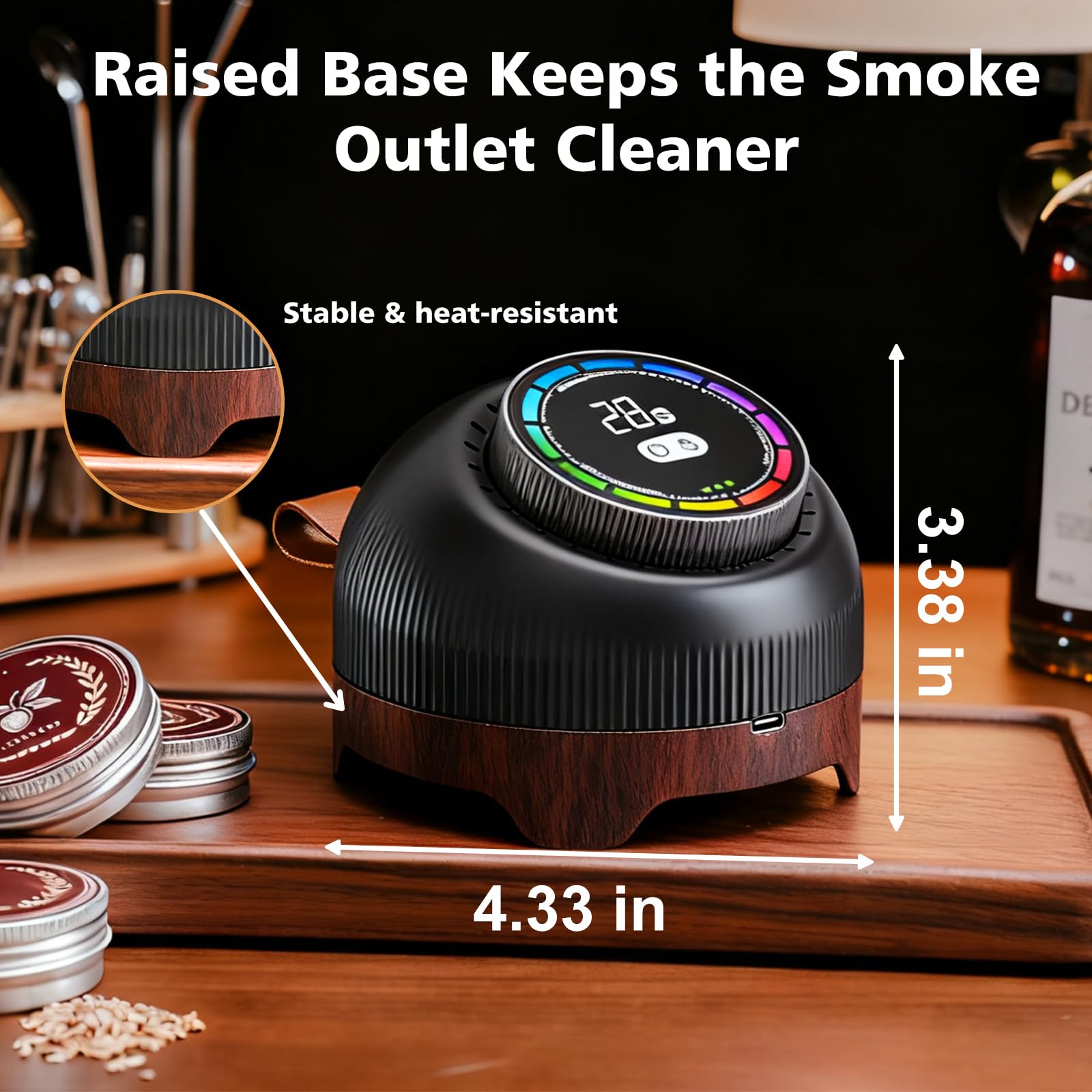 Electric Whiskey Smoker Kit with Adjustable 60-Second Smoke Control – Flame-Free & No Butane Needed, Rechargeable Cocktail Smoker for Old Fashioned, Includes 6 Wood Chip Flavors, Bourbon Gift for Men