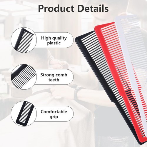 12Pcs Plastic Barber Comb Professional,Colorful Hair Styling Combs for Men Women, Fine Tooth Pack of Hair Cutting Comb,Professional Barber Combs Set,All Purpose Clipper Combs for Men