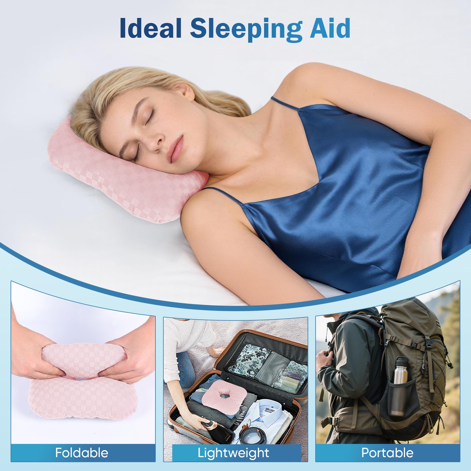 AHTOHAA Ear Piercing Pillow with Comfort Hole for Side Sleepers,Relief from Ear Pain and Pressure After Piercing or Surgery,Soft Contour Sleeping Pillow (Pink)