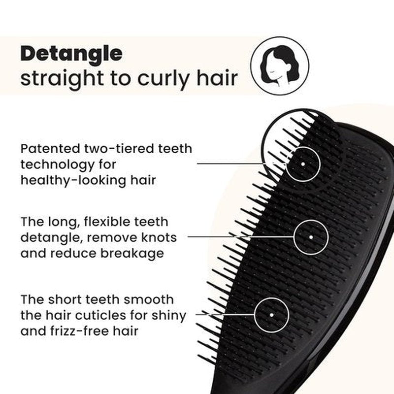 Tangle Teezer Ultimate Detangler Brush - Eliminate Knots & Reduce Breakage for Wet & Dry Hair | Liquorice Black