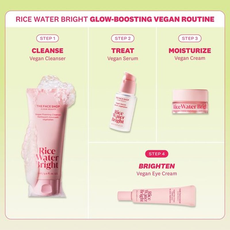 The Face Shop Rice Water Bright Vegan Eye Cream - Eye Cream for Dark Circles - Dark Circles Under Eye Treatment - Under Eye Brightener - Hydrating - Niacinamide - Hyaluronic Acid - Korean Skin Care