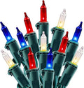 Minetom Christmas Lights - 100 Count Waterproof Mini String Lights | Red, White & Blue for Patriotic Decor