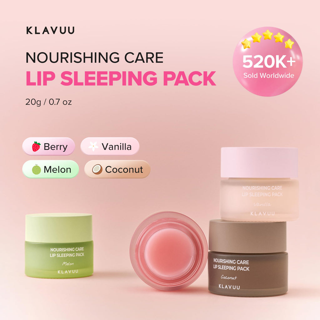 Klavuu Lip Mask Overnight (0.7oz) - Lip Moisturizer & Treatment for Very Dry, Lip Sleeping Mask, Chapped Lips, Korean Deep Hydrating Lip Balm with Coconut, Gentle Exfoliating
