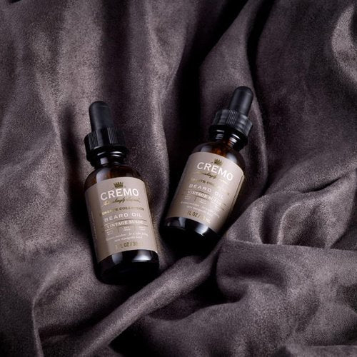 Cremo Beard Oil - Vintage Suede | 1 Fl Oz - Restore Moisture & Soften Beard, Relieve Itch