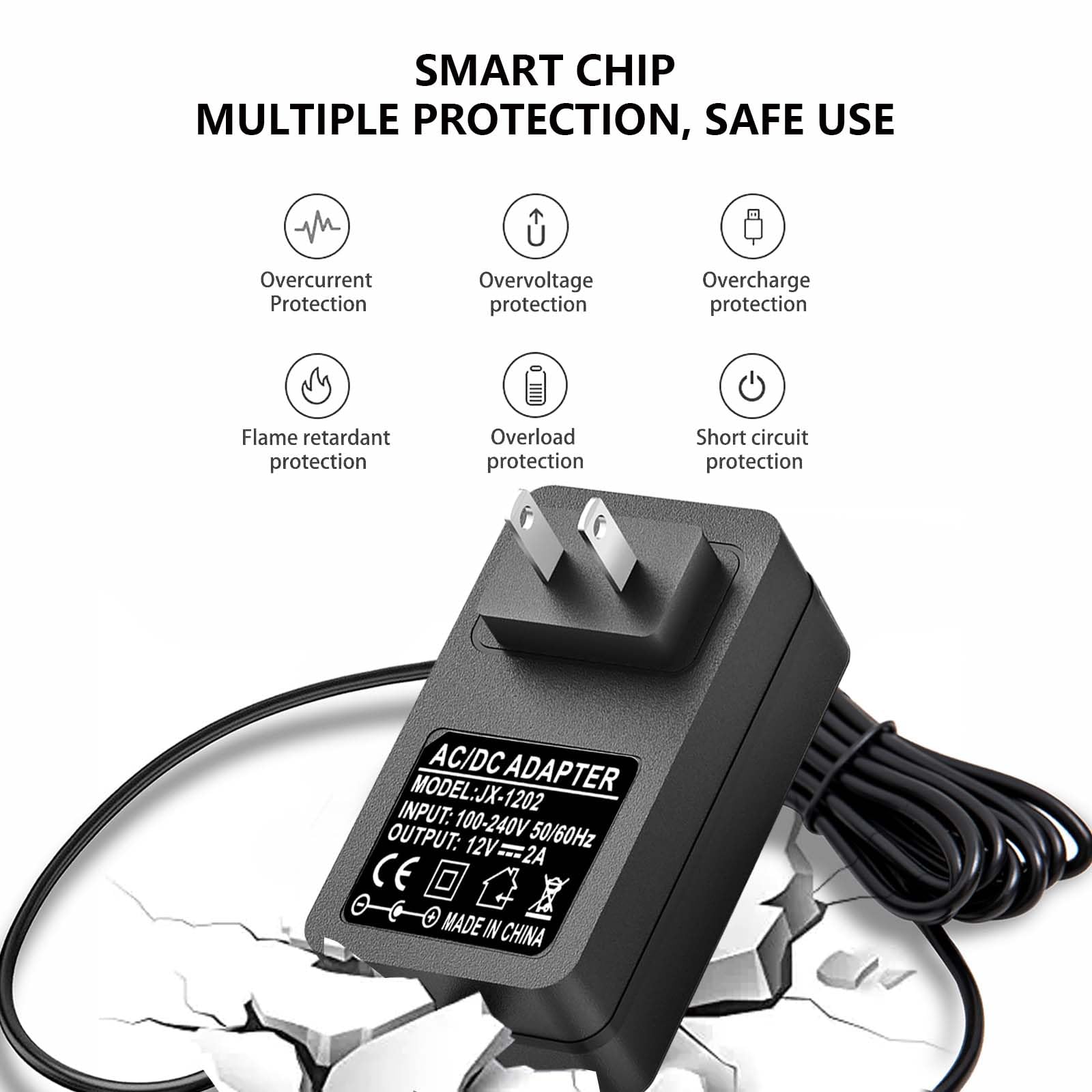 12V AC/DC Charger Power Supply Compatible for Seagate Hard Drive, Freeagent Goflex, WD Western Digital My Book External Hard Drive Adapter Power Cord