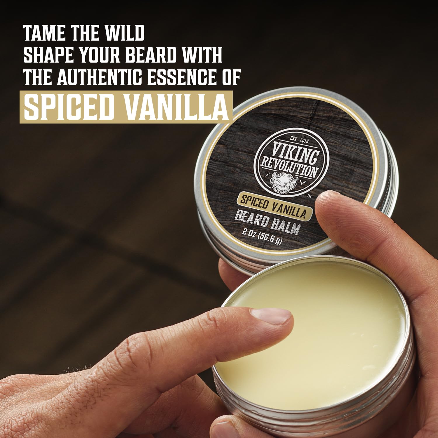 Viking Revolution Spiced Vanilla Beard Balm for Men (2oz) and Beard Oil (1 fl oz) Kit - With Argan and Jojoba Oils - Soften and Moisturize - Stocking Stuffers for Men