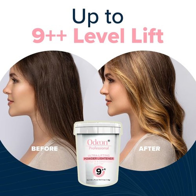 Odeon Ultra-Lifting Powder Lightener 4oz – Lifts Hair Up to 9+ Levels. Ideal for Balayage, Highlights & Full Bleaching. Smooth, Dust-Free Formula for Professional Results.