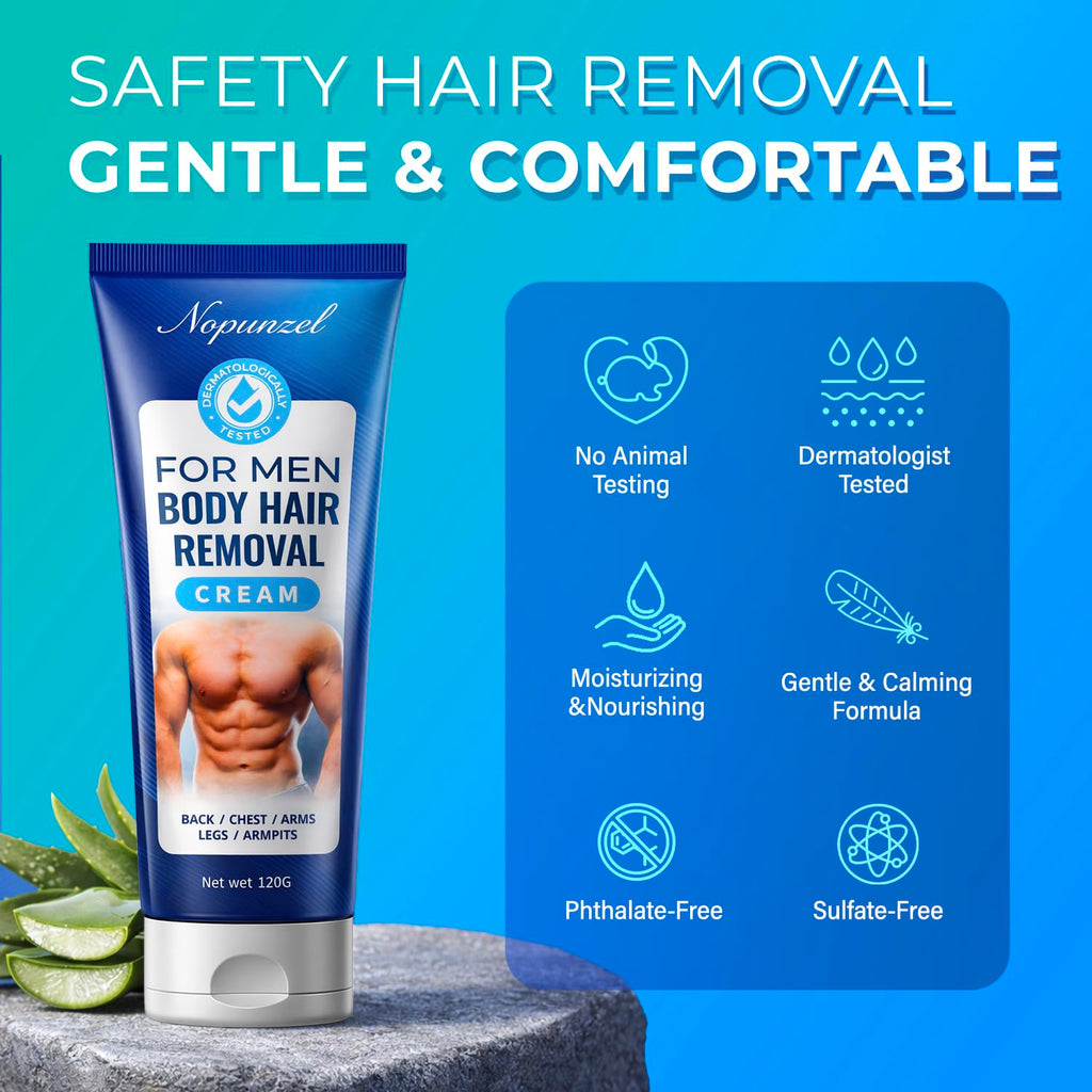 Hair Removal Cream for Women, Men - Bikini, Intimate Areas - Painless Depilatory for Body, Legs, Arms, Underarms, Private Areas - 120g