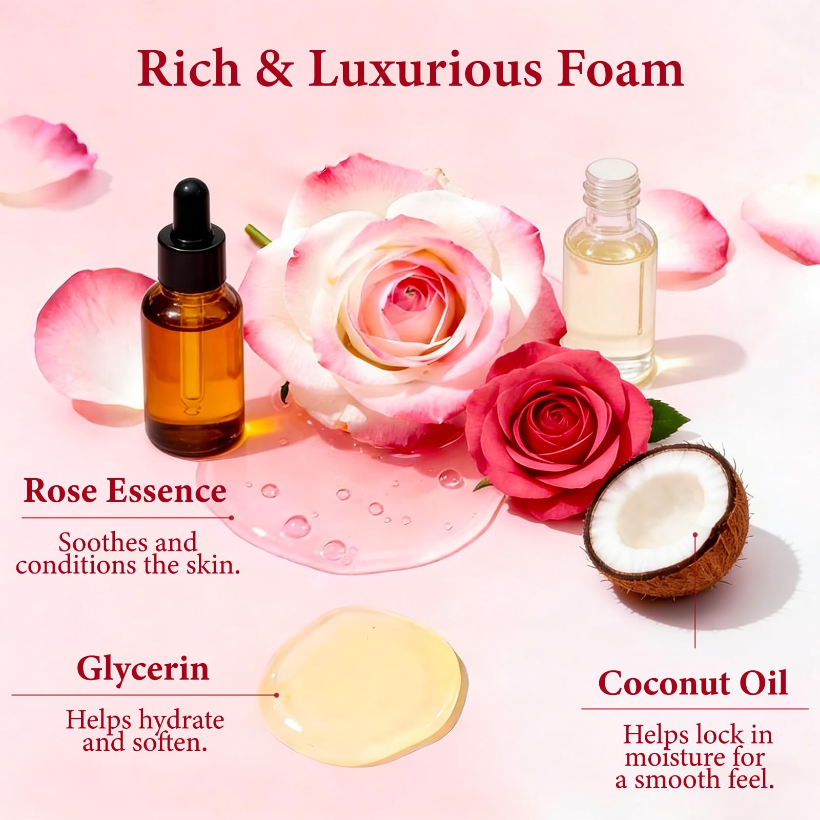 Rose Elixir Body Wash for Women - Gentle Moisturizing Shower Gel with Triple Rose, Nourishing Cleanser, 6.76 oz (2)