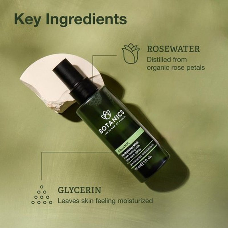 Botanics Hydrating Face Mist - Revitalizing Rose Water Spray for Face - Helps Skin Feel Smooth & Moisturized - Made with 98% Organic Ingredients - Vegan & Cruelty-Free Skin Care Spray (5 Fl Oz)