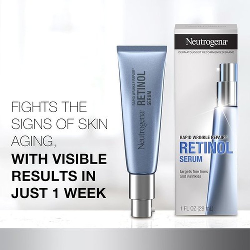 Neutrogena Rapid Wrinkle Repair Serum - Anti-Aging Retinol & Hyaluronic Acid for Fine Lines | 1 fl. oz