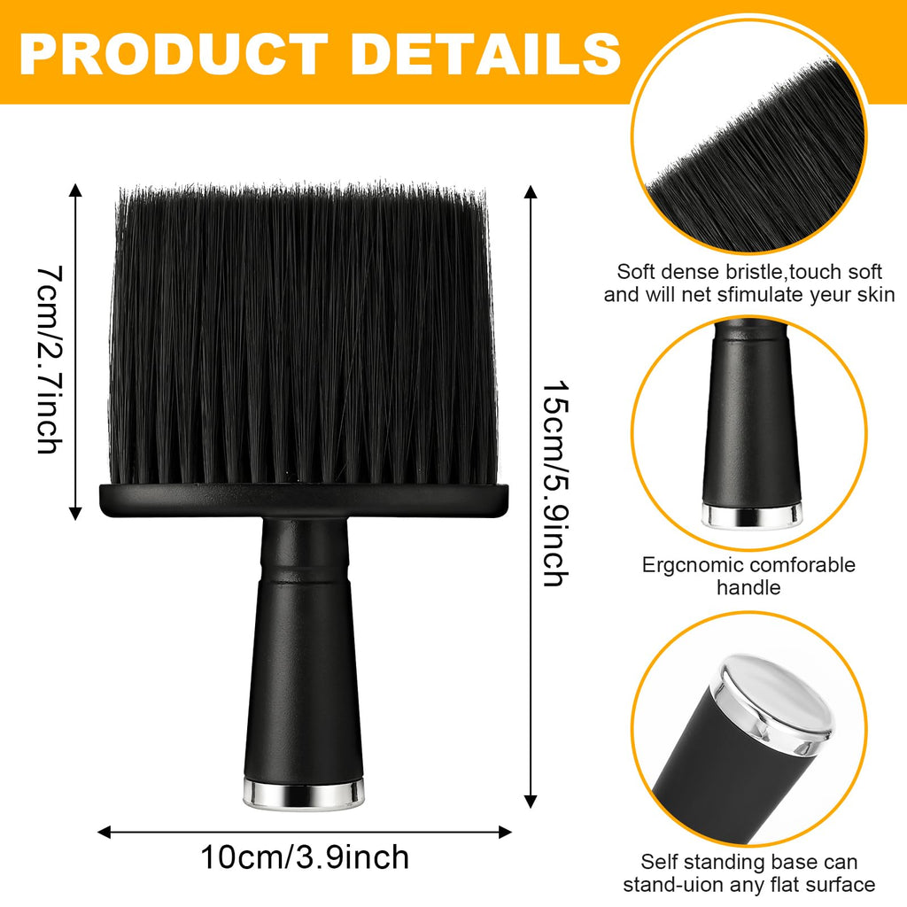 Barber Brush And Neck Duster Set - 2 Pcs Professional Barber Brushes Soft Barber Neck Duster, for Cleaning, Hair Cutting, Hair Stylist Tools and Salon Supplies
