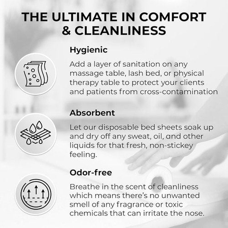 Disposable Massage Bed Cover - Non-Woven, Crinkle-Free Sheets for Spa & Tattoo Use | 31.5 x 71 Inches (60 Sheets)