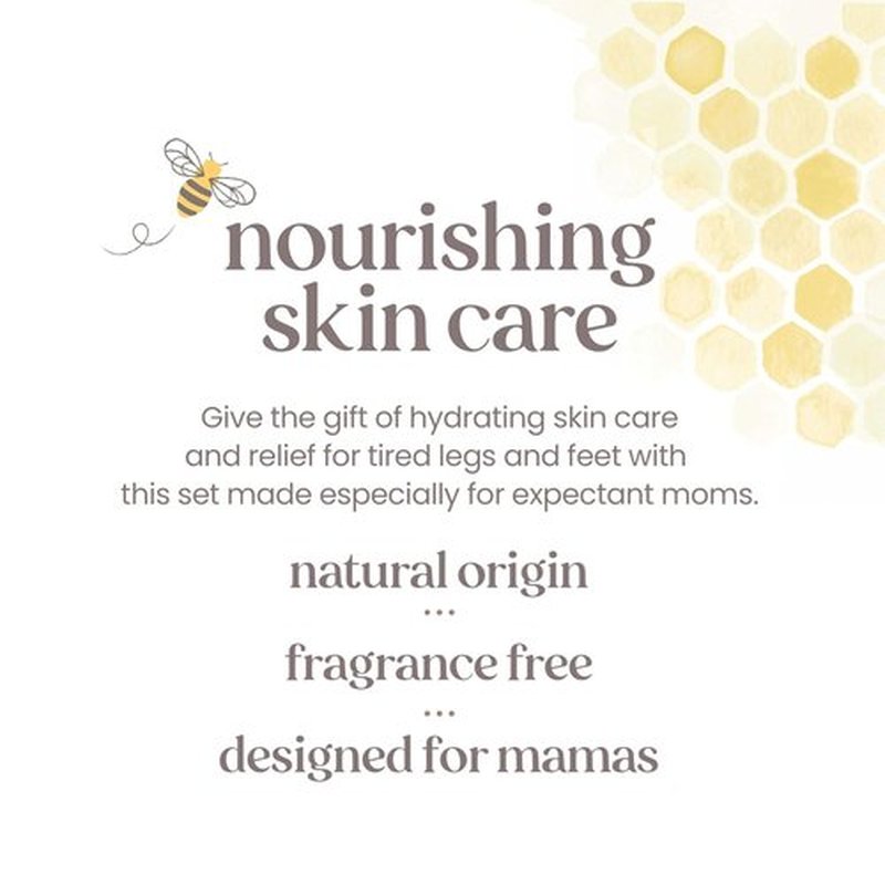 Burt’s Bees Mama Gift Set - Natural Skin Care Essentials | Lip Balm, Leg Cream & Belly Butter, 0.15 oz/3.38 oz/6.5 oz