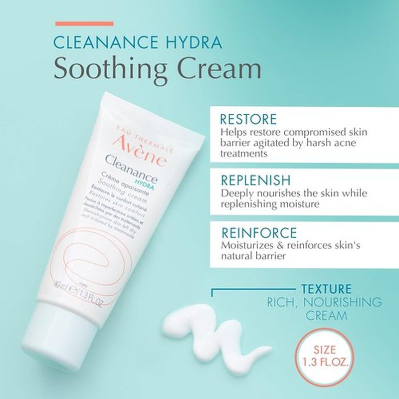 Avène Cleanance HYDRA Soothing Cream - Rich Moisturizer for Dry Skin | 1.3 Oz