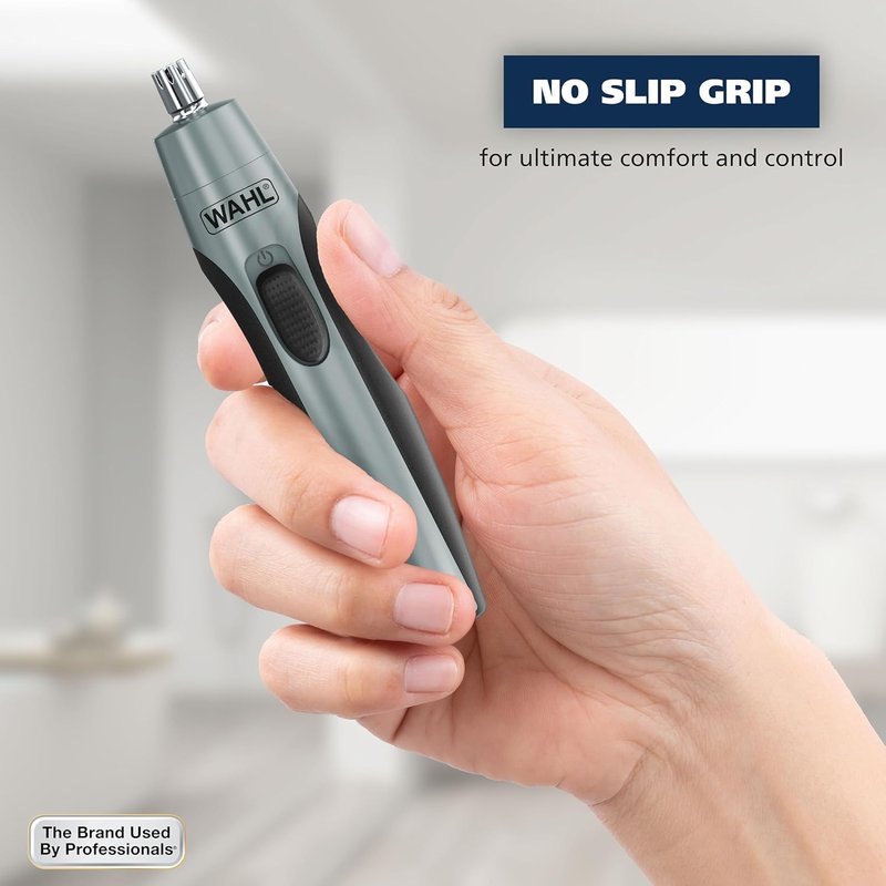 Wahl Precision Ear and Nose Hair Trimmer - Battery Operated, Hygienic & Rinseable Blade, Travel-Friendly