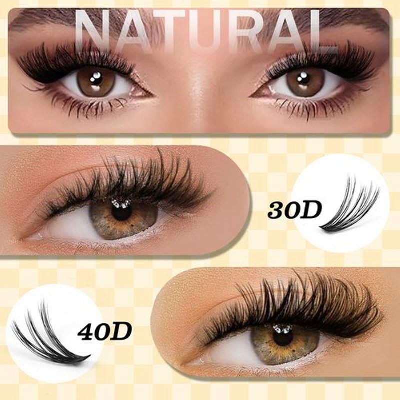 FLOMAZE Lash Clusters Kit, 800 pcs Lash Clusters Eyelash Extension Kit, 30D-40D Individual Lashes Kit, 0.07mm Thickness Soft False Lashes with Lash Bond and Seal (30D/40D, 8-16mm)