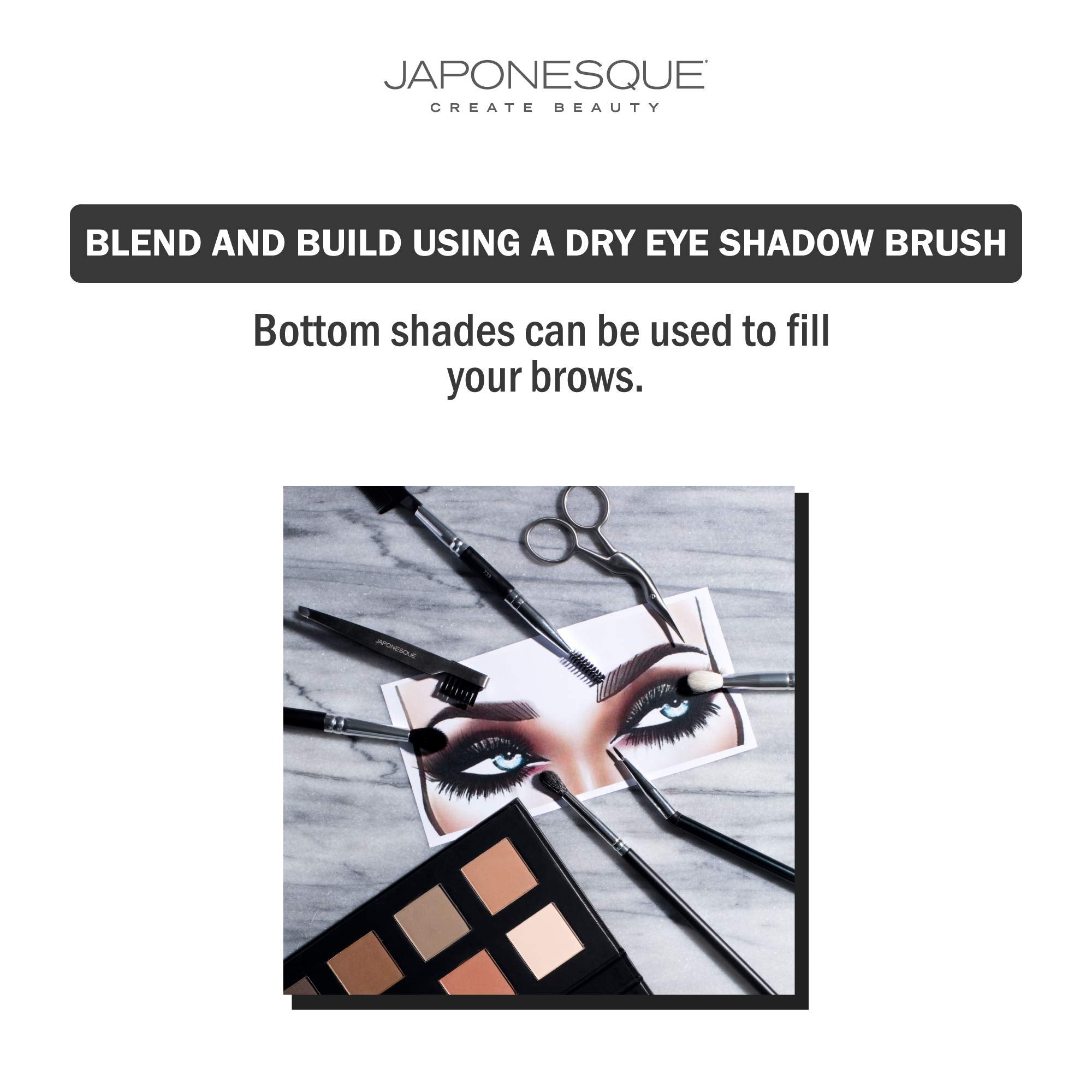 Japonesque Velvet Touch Eyeshadow Palette with 8 Long Lasting Matte Colors, Blendable, and Pigmented