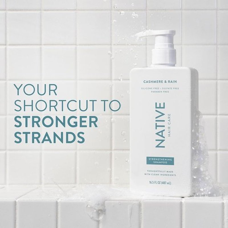 Native Strengthening Shampoo - Cashmere & Rain Scent | 16.5 fl Oz for Luxurious Hair Care