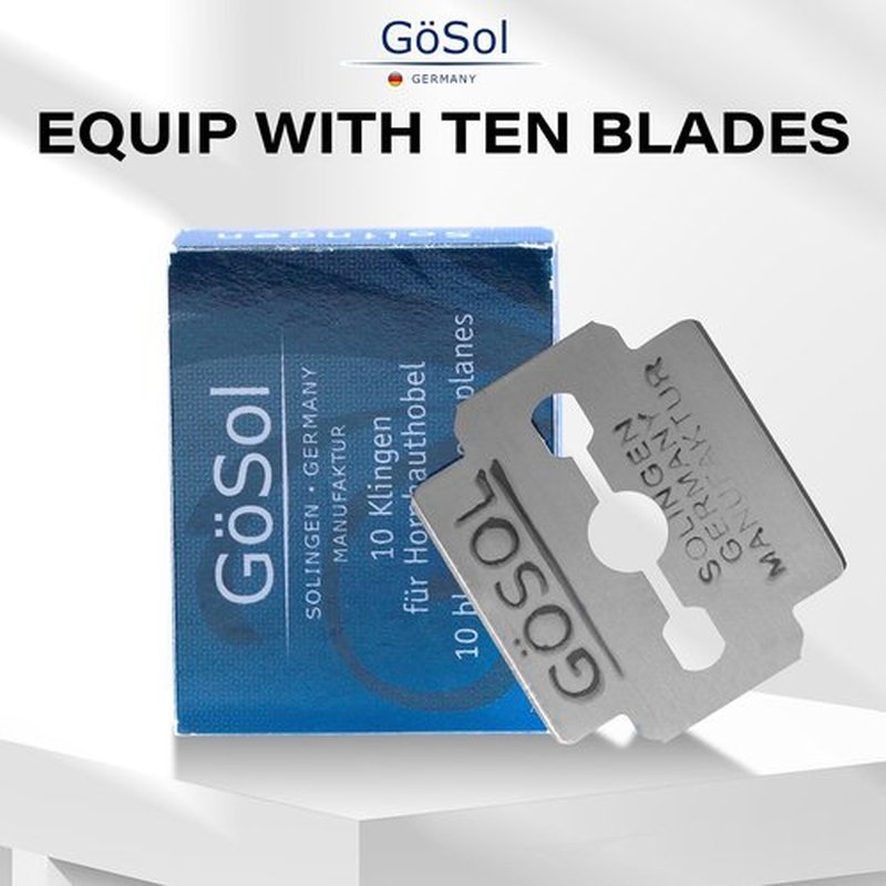 GöSol Foot Callus Remover Set, Durable Foot File and Foot Scrubber with 10Pcs Replacement Slices Blades, Callus Remover for Feet Callus Shaver Hard Dead Skin Pedicure Tools