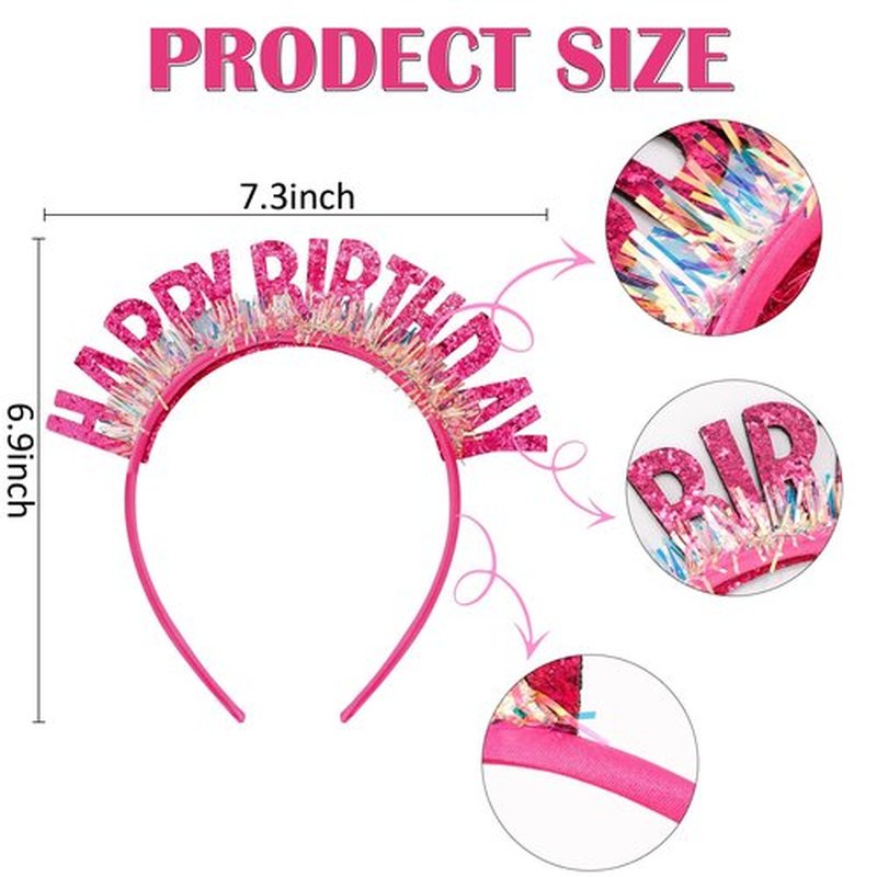 Chanaco Birthday Girl Headband Birthday Crown for Women Princess Tiara Party Decoration Outfit Sweet Gift Dress
