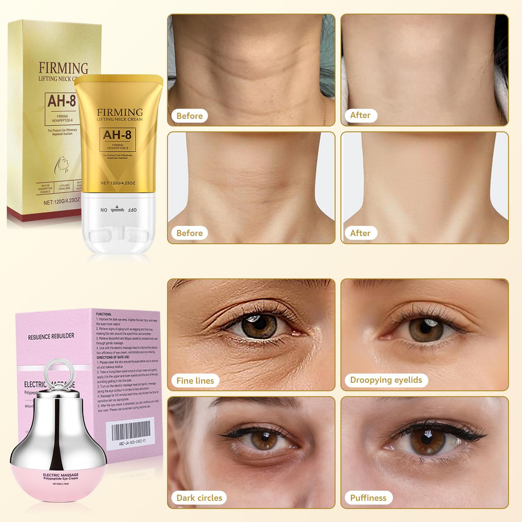 Botanikind AH-8 Neck-Eye Care Tightening & Revitalizing Set -Smooth of Fine Lines, Eye & Neck Treatment, Skin Moisturizer, Deep Moisturizing Skincare All Skin Types