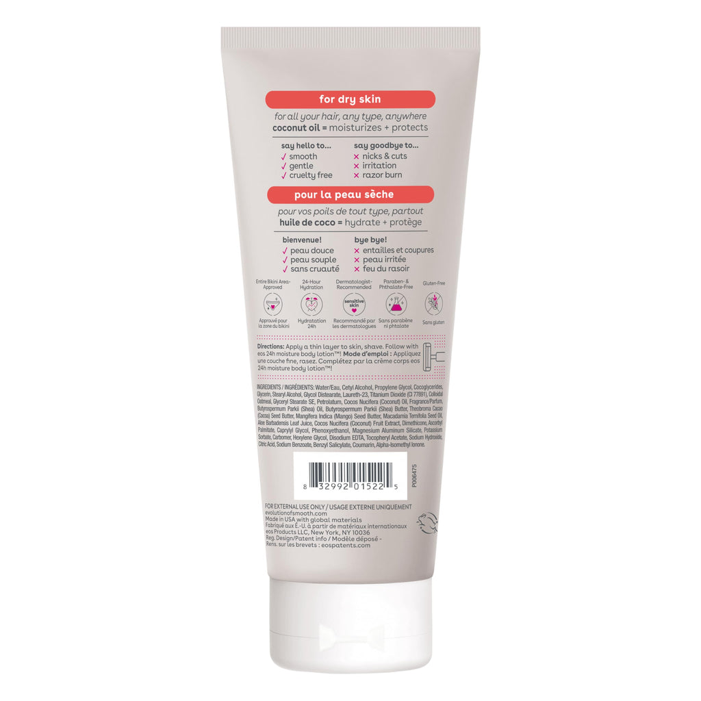 eos Shea Better Dry Skin Shaving Cream,Shave Cream for Women,Skin Care and Lotion with Coconut Oil,24-Hour Hydration,7 fl oz,Packaging May Vary,(Pack of 2)