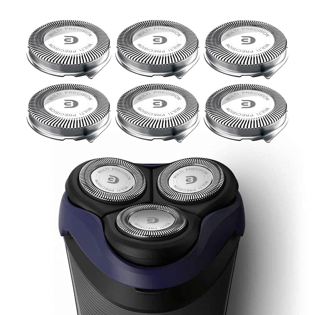 SH30 Replacement Heads with Cutterhead Retaining Ring, Compatible with Philips Norelco Series 3000, 2000, 1000 Shaver