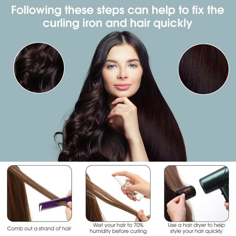 WILLBOND 65 Pieces Magnetic Hair Rollers Set Plastic Rollers Curlers with Clips 4 Sizes for Long Medium Short Hair, Duck Clips Hairnet Hairdressing Styling Tool(Black)
