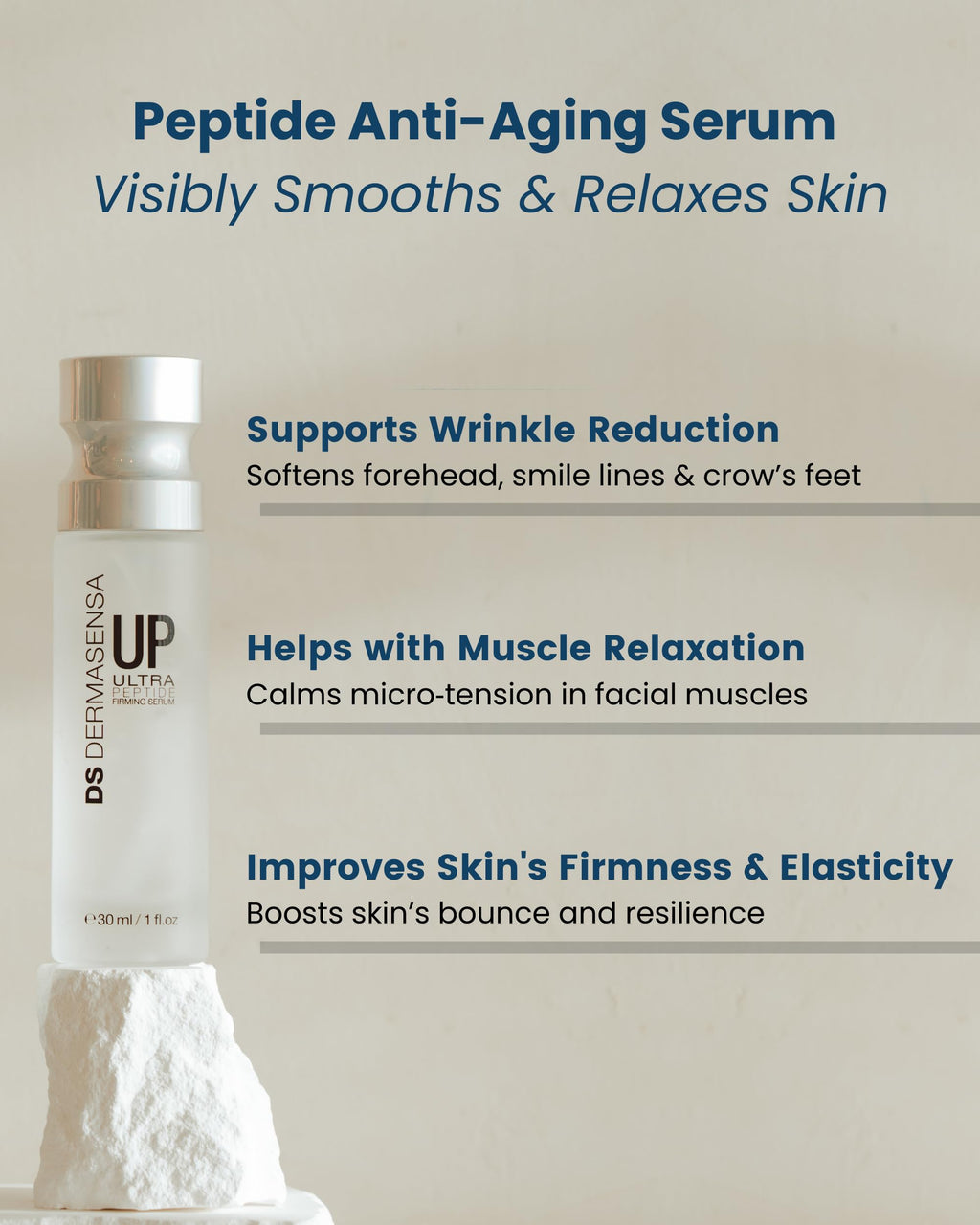 DS Dermasensa UP Ultra Peptide Serum – Advanced Peptide Formula for Wrinkles & Fine Lines, 30ml / 1 fl.oz
