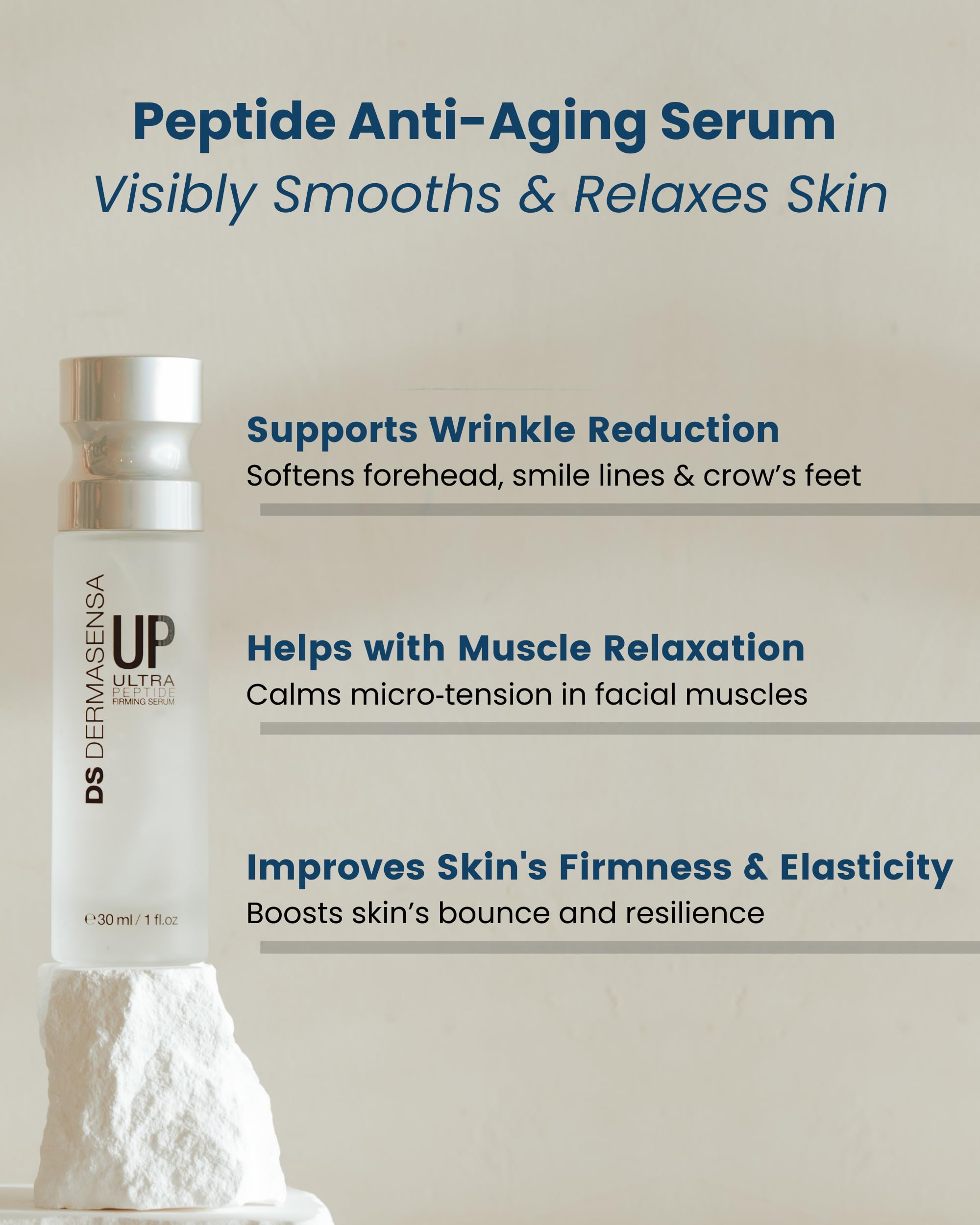 DS Dermasensa UP Ultra Peptide Serum – Advanced Peptide Formula for Wrinkles & Fine Lines, 30ml / 1 fl.oz
