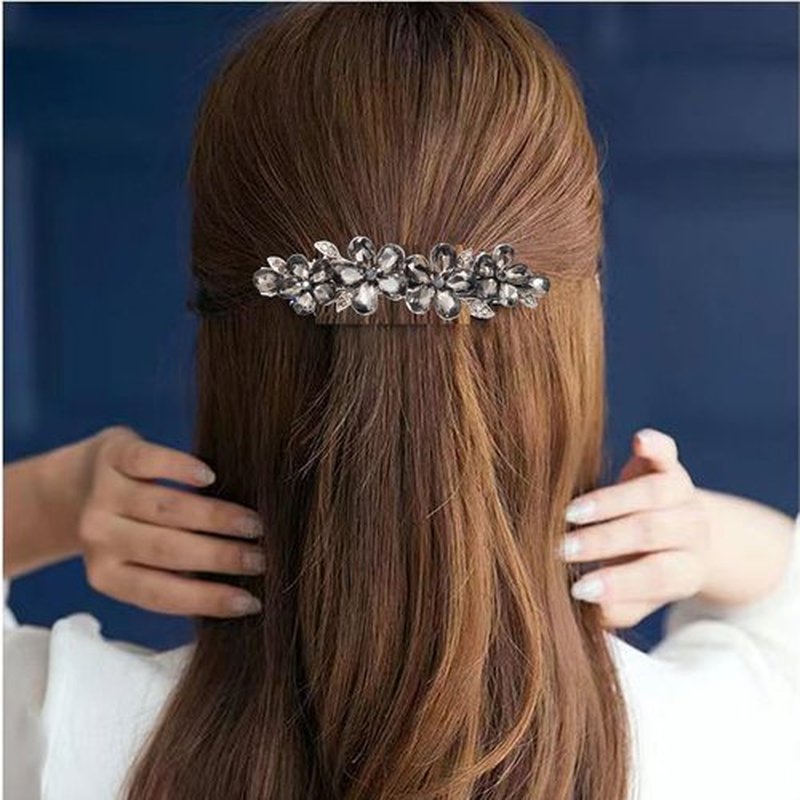 Jakeni Hair Clips for Women, Rhinestone Bridal Hair Barrettes with Crystal Accents, Sparkly Hair Pins for Wedding, Bride & Long Hair, Formal Evening Hair Accessories