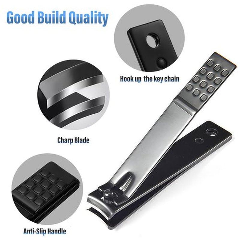 AVERZELLA 20 Pcs Nail Clipper Set for Men & Women - Flat Edge Toe and Fingernail Clippers Bulk Pack, Nail Cutter & Trimmer for Toenail and Finger Nails for Home, Travel or Bulk Use (Black)