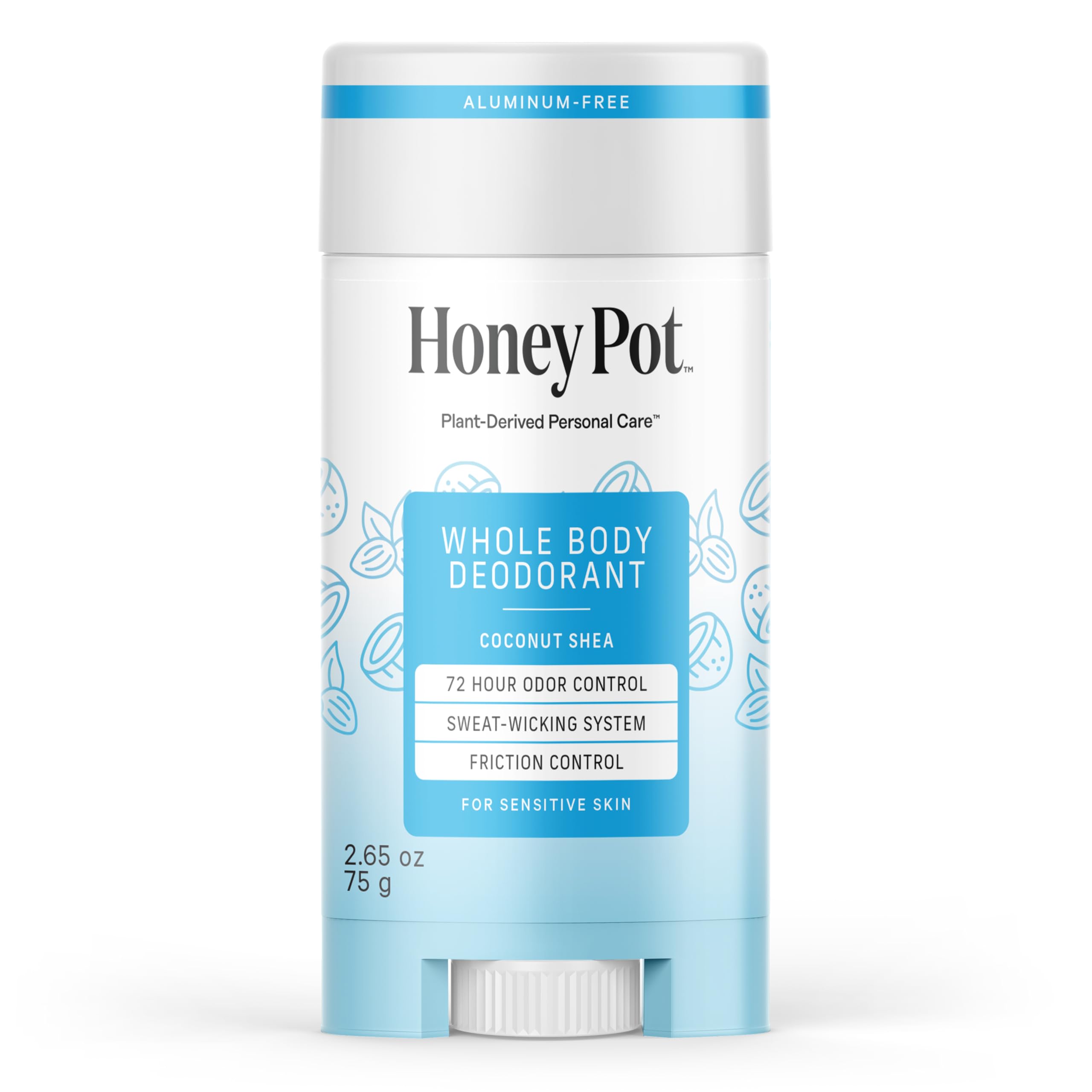 Honey Pot - Whole Body Coconut Shea Butter Deodorant for Women - Aluminum-Free - 72-Hour Odor Control - Sweat-Wicking - No Parabens and Sulfates - 2.65 Oz