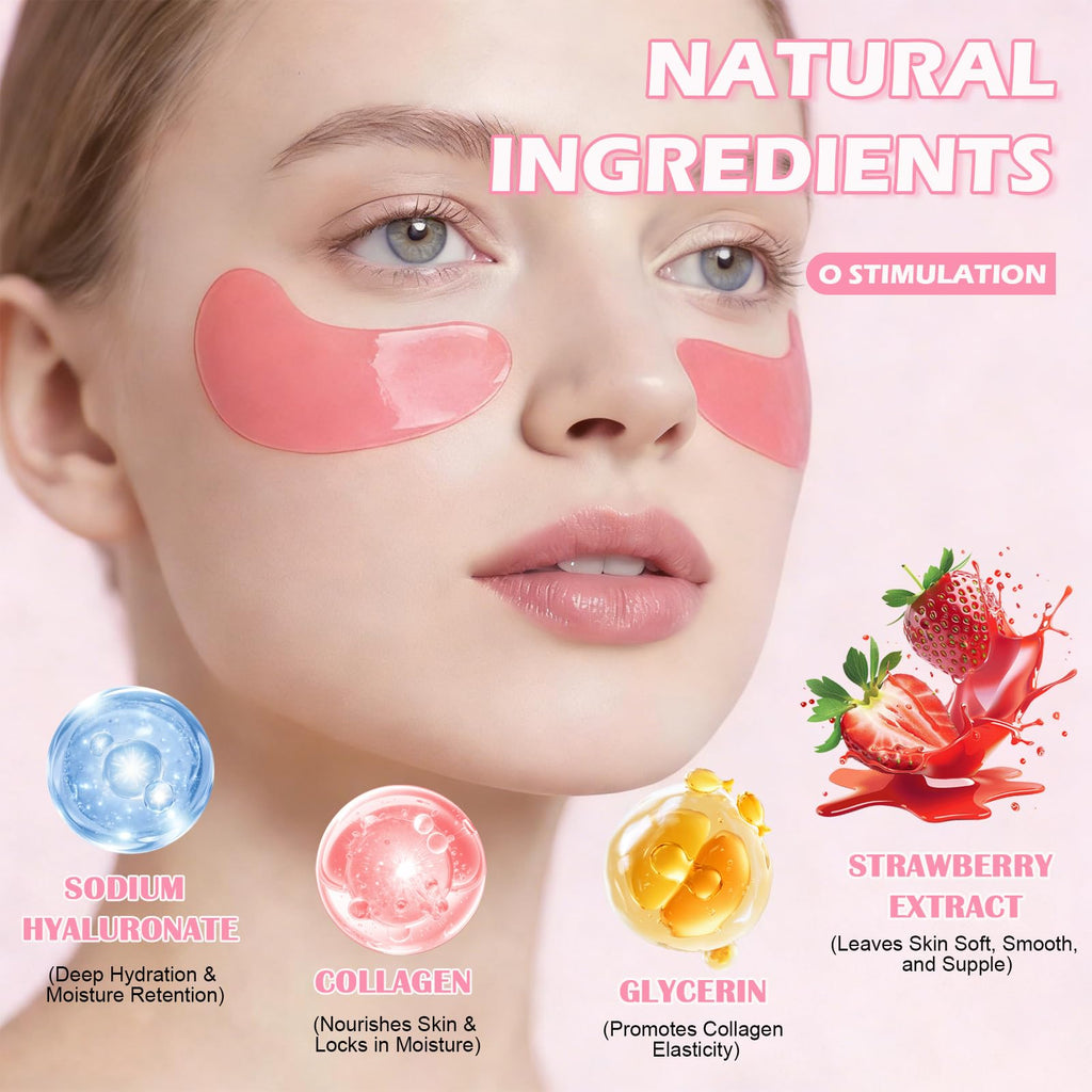 30 Pairs Eye Mask & Lip Mask, Pink Collagen Under Eye Patches for Puffy Eyes, Korean Lip Mask Skincare, Small Gifts, Mothers Day Gifts, Teacher Appreciation Gifts, Birthday Party Favors, Bulk Gifts