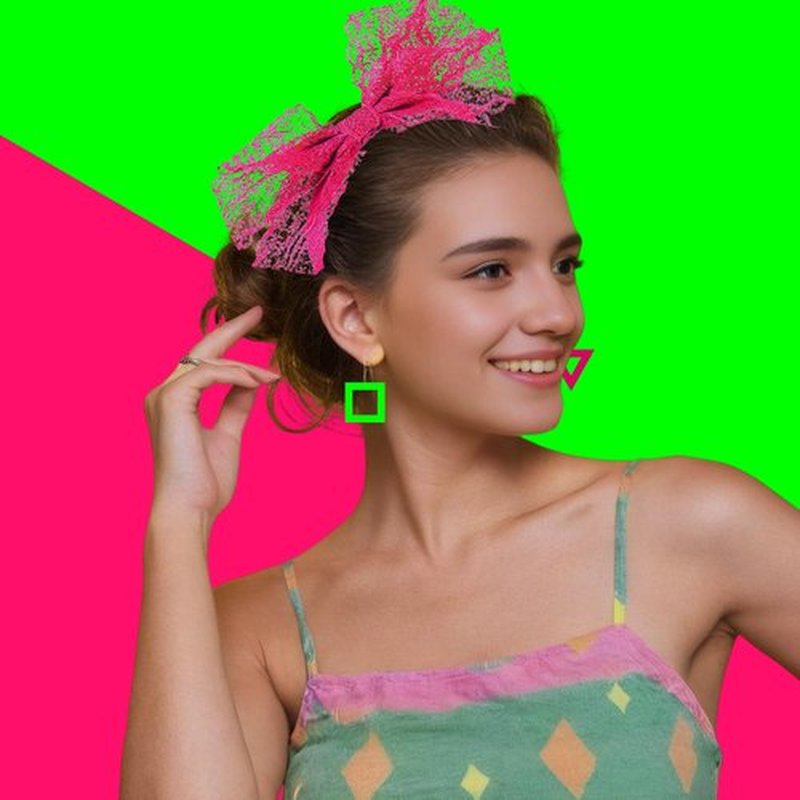 Ricawa 80s Earrings and Headband Set - 4pk, 80 Accessories for Halloween Costume | Neon Earrings | Lace Bow Hair Accessories | Retro Outfit for Women