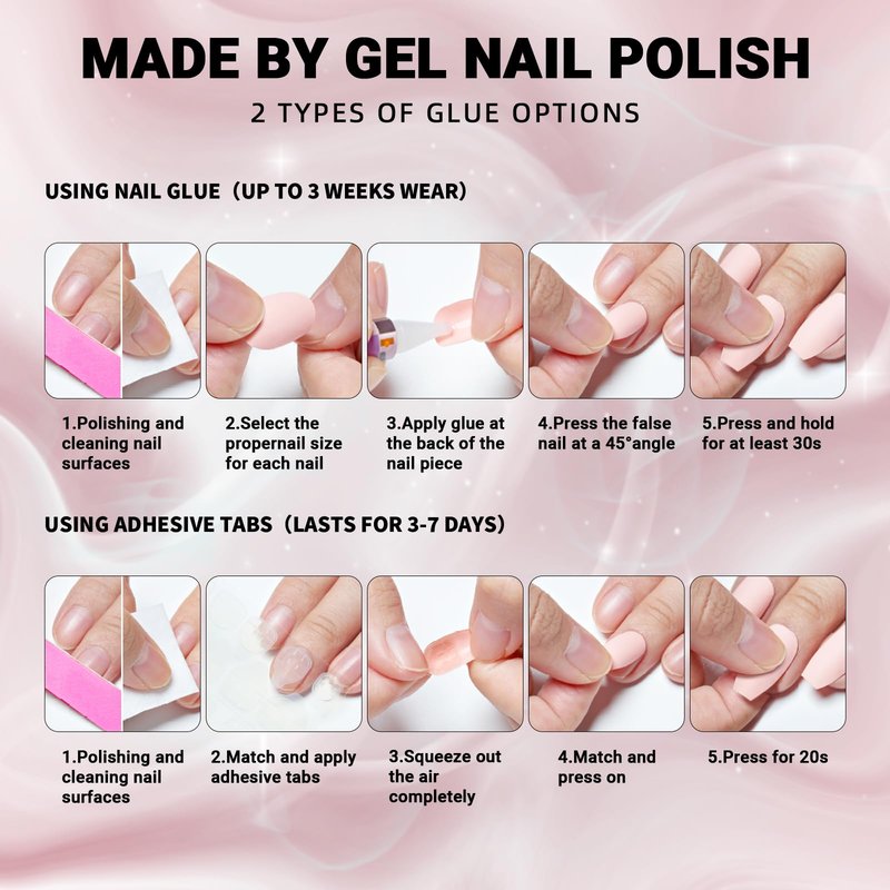 WOOYAS Press On Nails Short Bean Paste Pink Extra Short Press on Nails,Square Fake Nails with Nail Glue Reusable Natural Handmade Nails Press Ons for Women Gift