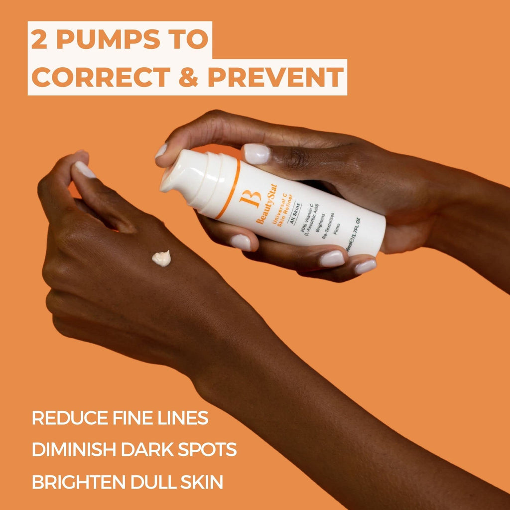BeautyStat Universal C Refiner - 20% Pure Vitamin C Serum For Face, Brightens the Look of Dull Skin & Dark Spots, Minimize the Appearance of Fine Lines & Wrinkles (1.7 oz. / 50ml)