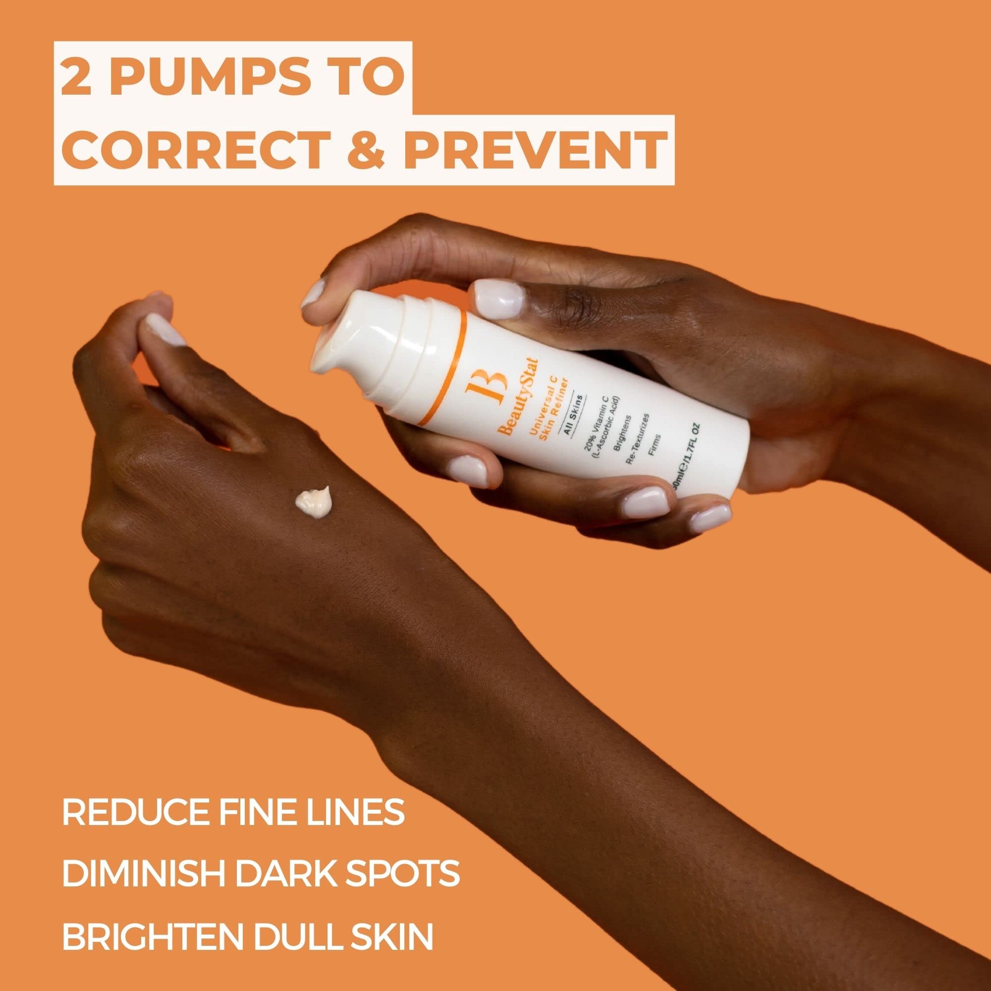 BeautyStat Universal C Refiner - 20% Pure Vitamin C Serum For Face, Brightens the Look of Dull Skin & Dark Spots, Minimize the Appearance of Fine Lines & Wrinkles (1.7 oz. / 50ml)
