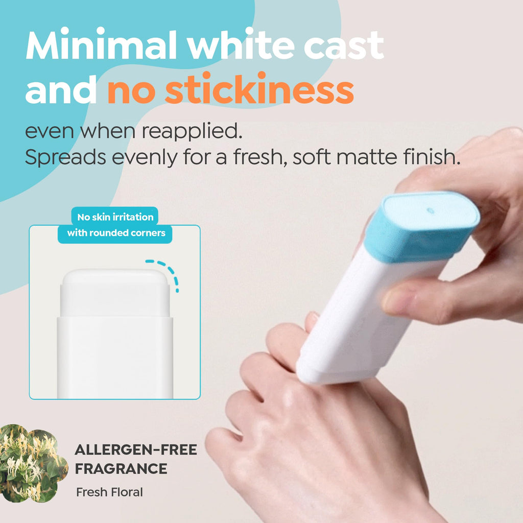 GOONGBE Fresh Sun Stick Mild SPF 50 - No White Cast Zinc Oxide Mineral Sunscreen Stick Balm - Non Greasy Soft Matte Finish - Travel Friendly for Babies, Kids & Adults - Vegan, 0.81oz.