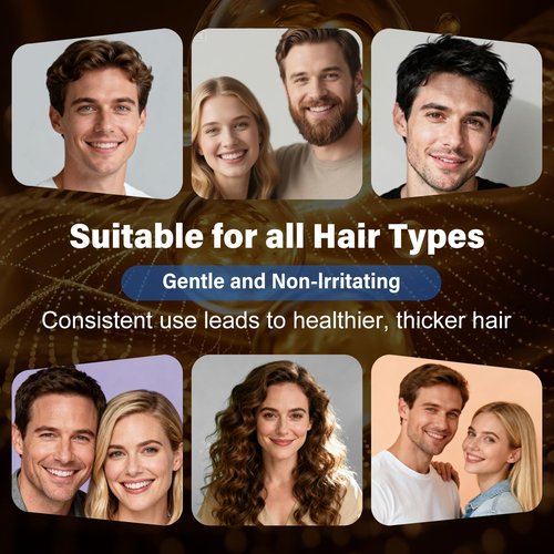 6 Pack 5% Minoxidil for Men and Women,Minoxidil Beard and Hair Growth Serum(Biotin-Infused) with Sponge Applicator for Thinning Hair and Sparse Beards,8-Month Supply 6 x 2.7 FL OZ