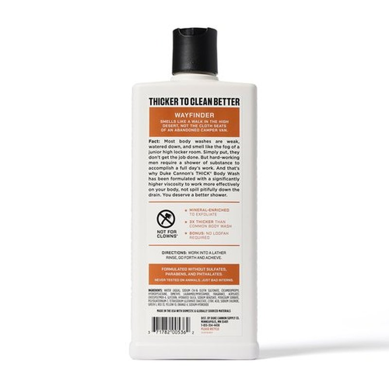 Duke Cannon Supply Co. THICK High-Viscosity Body Wash for Men the Scent Seeker Variety 4 Pack - Premium Ingredients, Plant-Based Thickeners, Superior Lather, Natural Exfoliate, 17.5 Fl Oz (4 Pack)