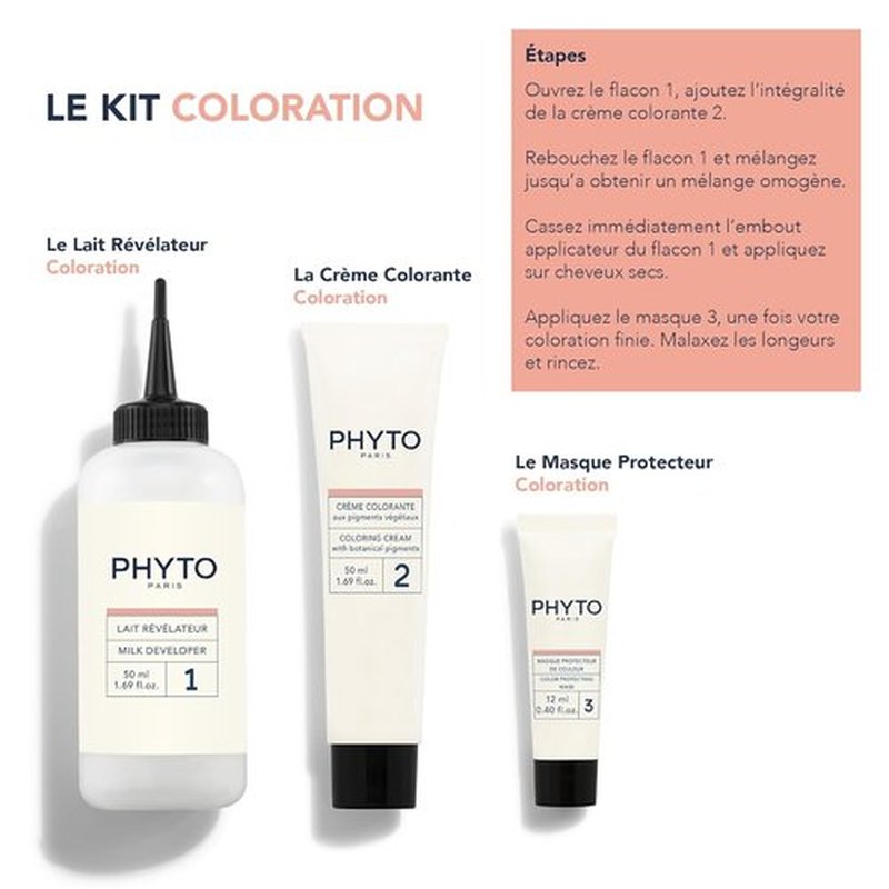 PHYTO Phytocolor Permanent Hair Color - 100% Grey Coverage, Ammonia-Free & Botanical Pigments | 0.42 oz