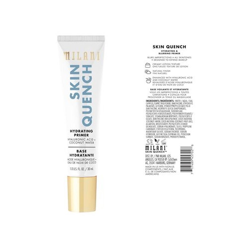 Milani Face Primer - Hydrating & Blurring Makeup Primer with Hyaluronic Acid & Coconut Water | 1.0 Fl. Oz