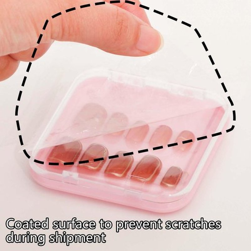 30 Pcs Press On Nail Storage Box Container False Nail Organizer Acrylic Display Case with a Large Stackable All-In-One Box and 120 Pcs Double Sided Adhesive Nail Display Tape (Pink)