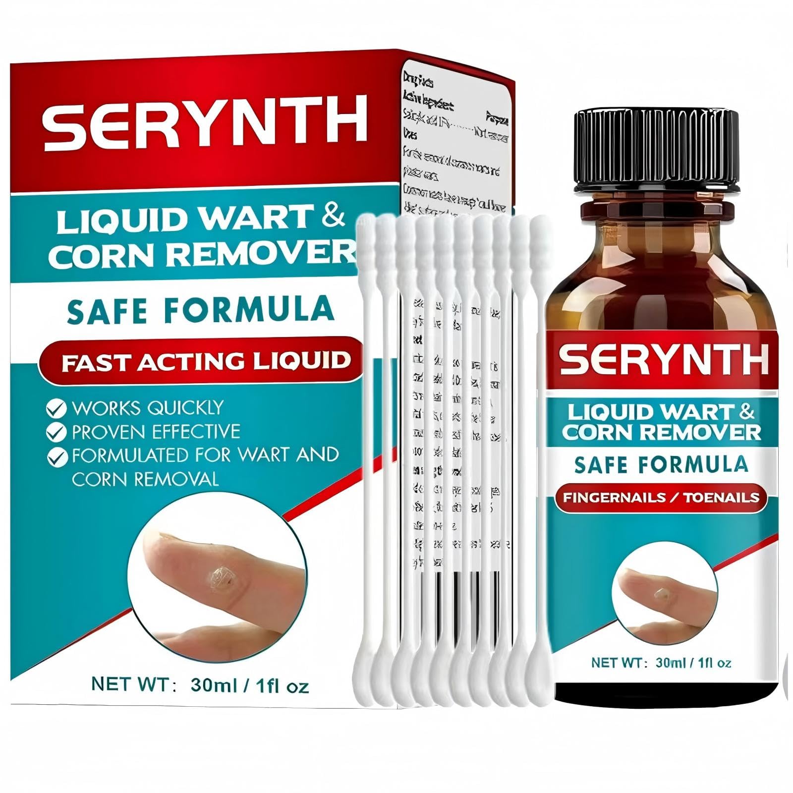 SERYNTH Salicylic Acid Wart Remover Liquid Freeze Off, Quickly Removes Plantar Warts, Corn Warts, and Finger Warts. Maximum Strength Formula - 17%, Painless & Safe, Effective, Scar-Free Solution.
