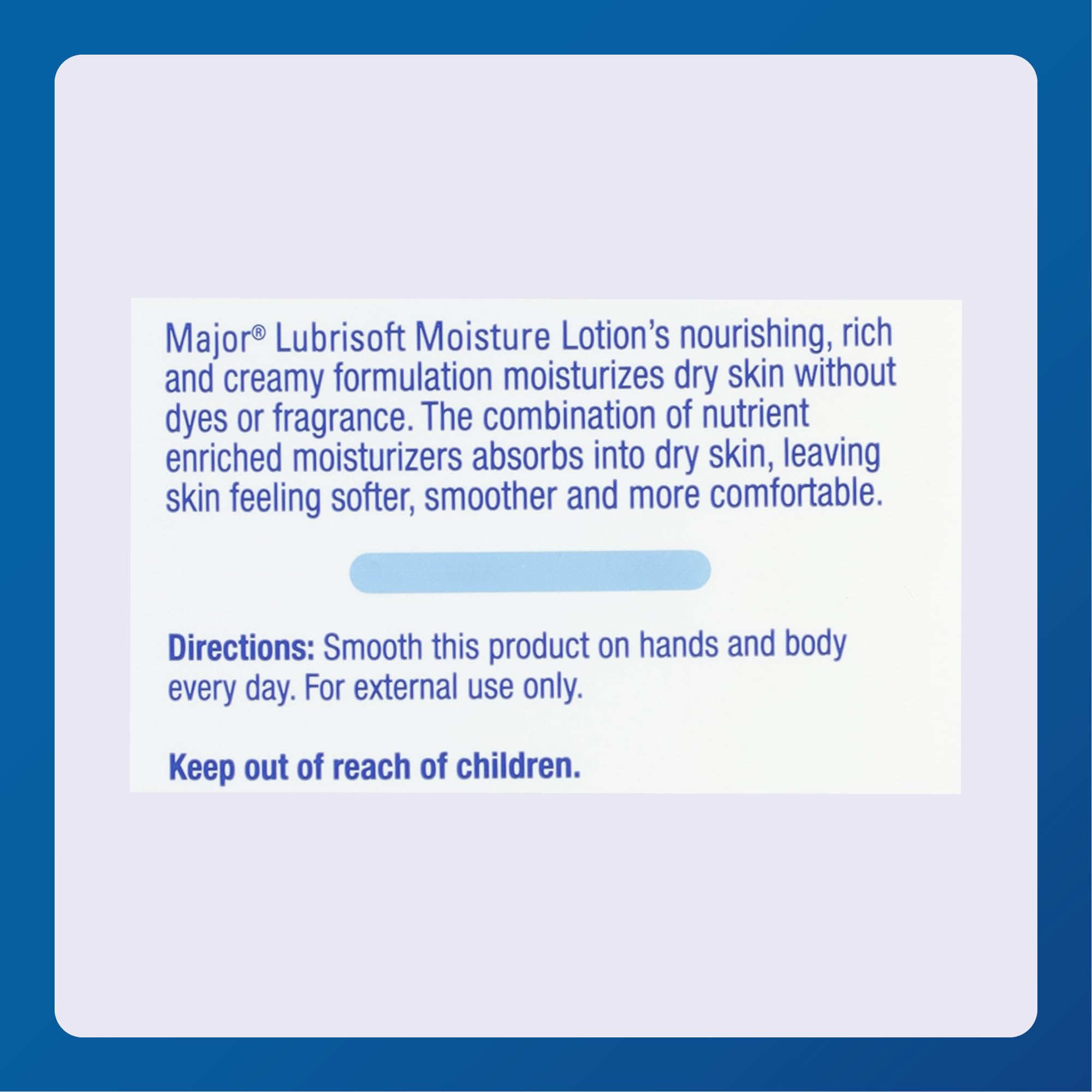 Major Lubrisoft Moisture Lotion - for Normal to Dry Skin - Non-Greasy Rich Moisturizers - Fragrance-Free - 16 Fl Oz