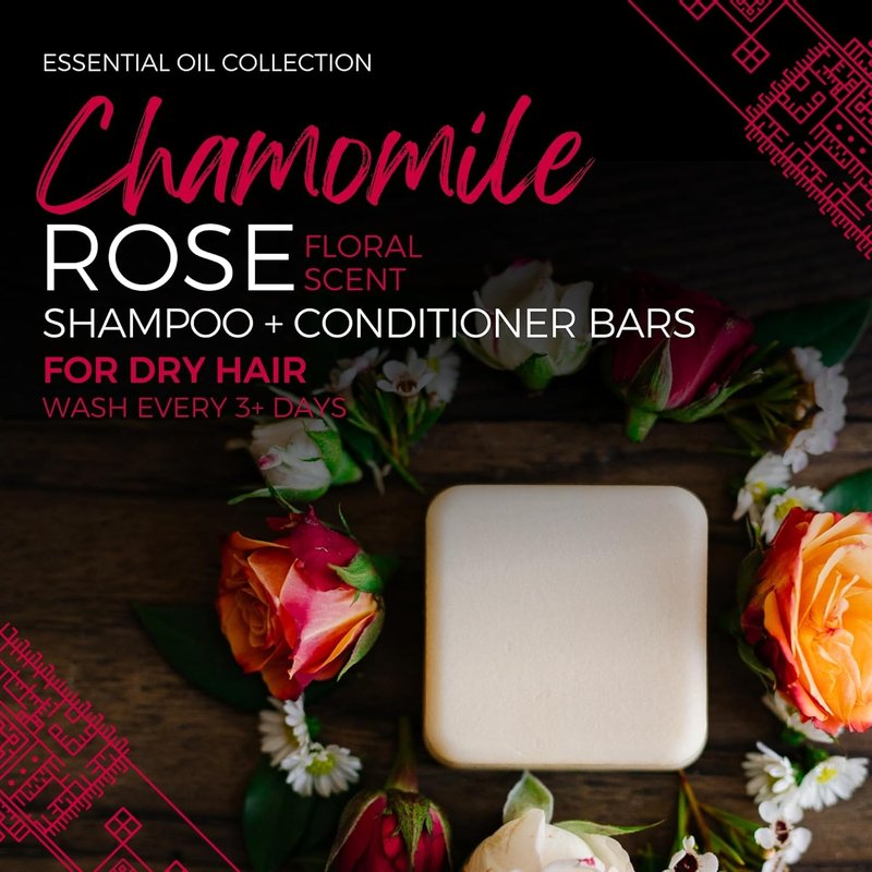 Viori Chamomile Rose Conditioner Bar - All-Natural, Organic Formula with Rice Water | Eco-Friendly Size